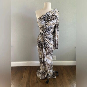 Va‎ Va Voom One Shoulder Leopard Print Dress Size Small Animal Print